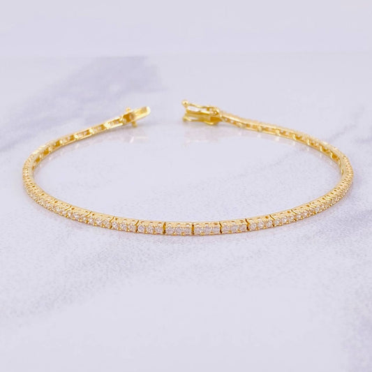 Pulso Tenis 4.2g / 7 in / 1.8mm Oro Amarillo 18K
