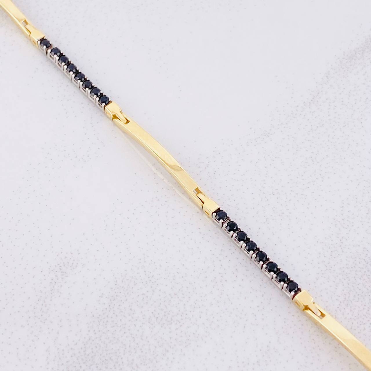 Tennis Bracelet Linear 5.9g / 8 in / 1.95mm Two-Tone Yellow White Gold 18K