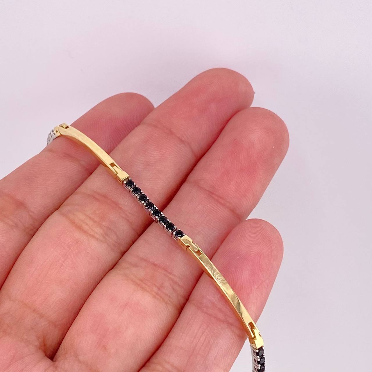 Tennis Bracelet Linear 5.9g / 8 in / 1.95mm Two-Tone Yellow White Gold 18K