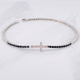Tennis Bracelet Linear Cross 5.85g / 8 in / 1.95mm White Gold 18K