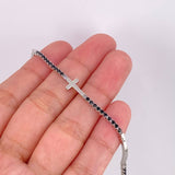Tennis Bracelet Linear Cross 5.85g / 8 in / 1.95mm White Gold 18K