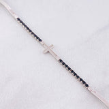 Tennis Bracelet Linear Cross 5.85g / 8 in / 1.95mm White Gold 18K