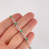 Bracelet Drawer Sparks Emeralds 1.21Qts 5.3g / 7 1/4 in / 3.9mm Silver 925