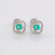 Stud Earrings Flowered Emerald 40pts 1.15g / in / 7.2mm Silver 950