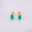 Stud Earrings Drop Emerald 30pts 1.1g / in / 5.2mm Yellow Gold 18K