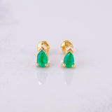 Stud Earrings Drop Emerald 30pts 1.05g / in / 4.9mm Yellow Gold 18K
