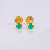 Stud Earrings Spark Emerald 10pts 0.4g / in / 2.7mm Yellow Gold 18K