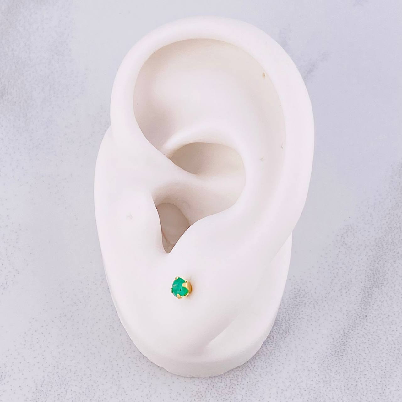 Stud Earrings Spark Emerald 10pts 0.4g / in / 2.7mm Yellow Gold 18K