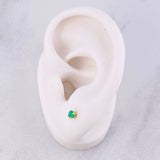Stud Earrings Spark Emerald 10pts 0.4g / in / 2.7mm Yellow Gold 18K