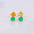 Stud Earrings Four Claws Emerald 30pts 0.9g / in / 4.2mm Yellow Gold 18K