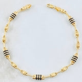 Pulso Rustico Cubo 4.45gr / 8 3/4 in / Oro Amarillo 18K *