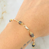 Pulso Rustico Español 4.85gr / 8 3/4 in / Tres Oros 18K *