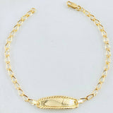 Pulso Bebé Espiga 1.35gr / 6 1/4 in / Oro Amarillo 18K