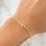 Flat Anchor Bracelet 1.3gr / 19cm / 2.5mm Smooth Yellow Gold +3 18K *