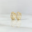 Candongas Carril Basteado Segmentado 1.65gr / 1cm / Circones Blancos Oro Amarillo 18K ©