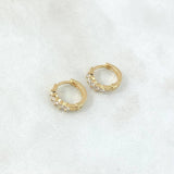Candongas Carril Doble Basteado 1.6gr / 1.1cm / Circones Blancos Oro Amarillo 18K ©