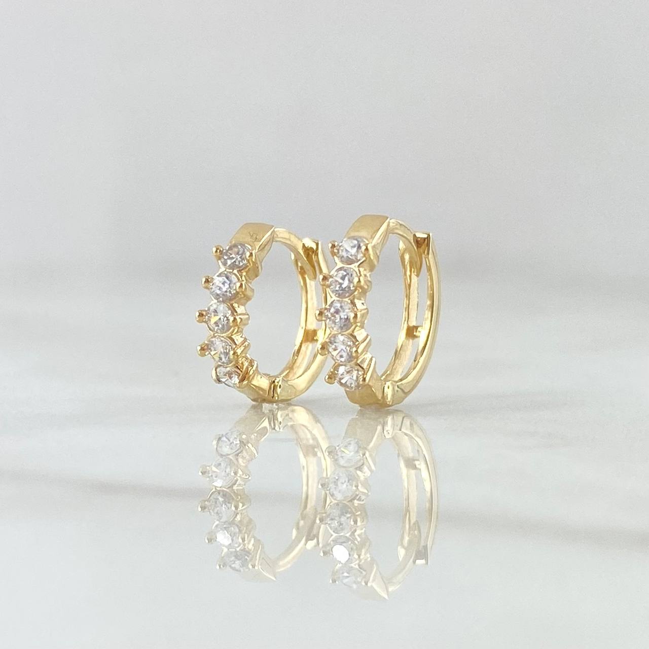 Hoop Earrings Double Track Basteado 1.45gr / 1.1cm (0.4in) / Nac.Esp. 18K Gold *