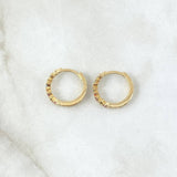 Hoop Earrings Smooth Basteado Hoop 2.7gr / 1.5cm / Multicolor Zircons 18K Yellow Gold ©