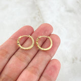 Hoop Earrings Smooth Basteado Hoop 2.7gr / 1.5cm / Multicolor Zircons 18K Yellow Gold ©