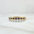 Bubbling Eyes Ring 1.7gr / T7 / Royal Blue Zircons 18K Yellow Gold ©