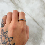 Bubbling Eyes Ring 1.7gr / T7 / Royal Blue Zircons 18K Yellow Gold ©