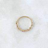 Interleaved Leaves Ring 1.3gr / T6 3/4 / Lilac Zircons 18K Yellow Gold ©