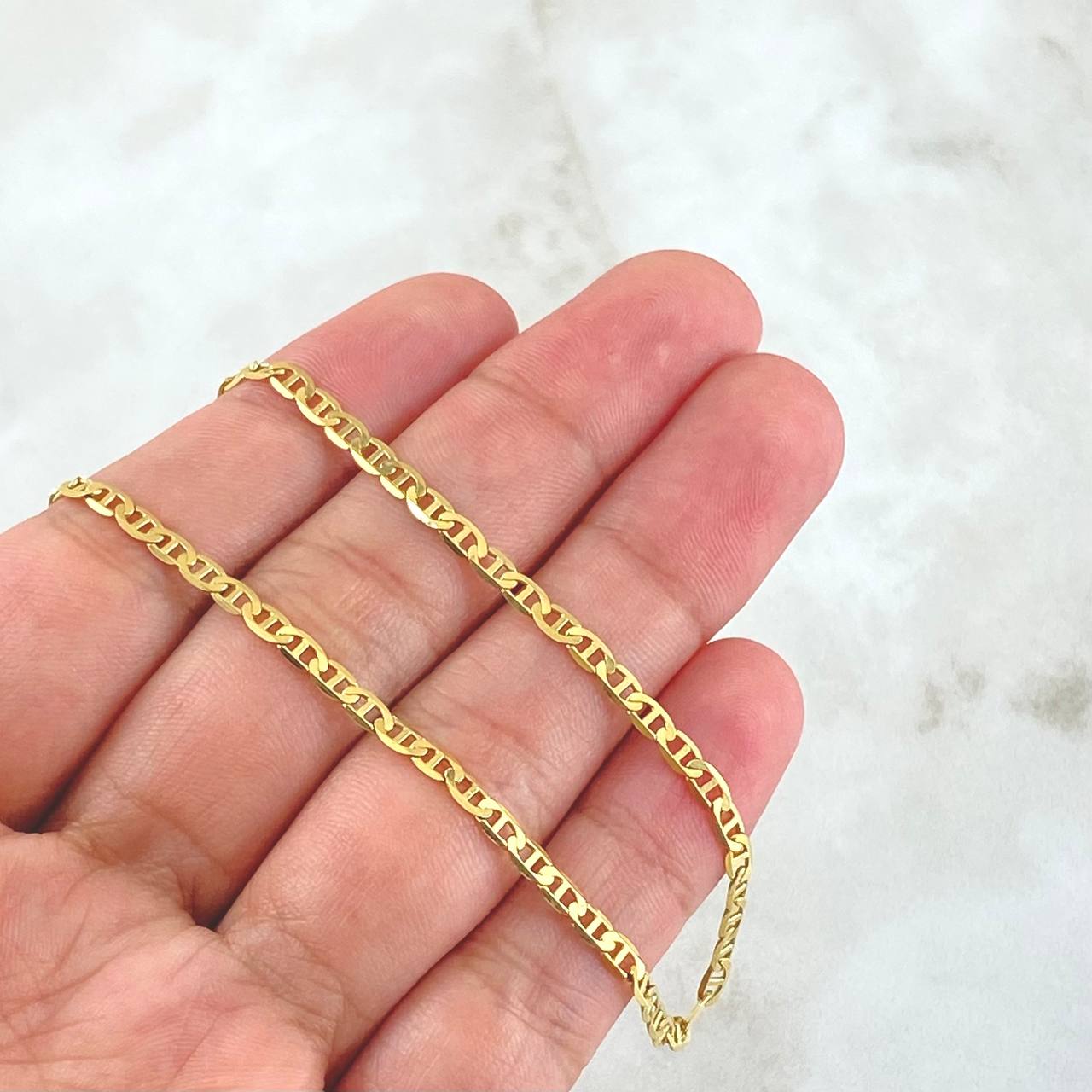 Flat Mariner Chain 6.3gr / 50cm / 2.7mm Polished Yellow Gold +3 18K *