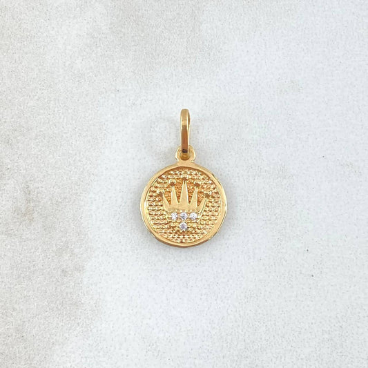 Pendant Medal Crown 0.85gr / 1.8cm / Punteada 18K Gold ©