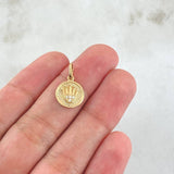 Pendant Medalla Corona RX 1gr / 1.8cm / Punteada 18K Yellow Gold ©