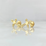 Topos Cruz Espada 1.25gr / 1.5cm / Circones Blancos Oro Amarillo 18K ©