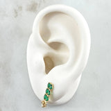 Topos Trigal Colgante 2.25gr / 2cm / Broche Mariposa Circones Verdes Blanco Oro Amarillo 18K ©