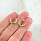 Candongas Doble Carril 2.1gr / 1.2cm / Circones Blancos Oro Amarillo 18K ©