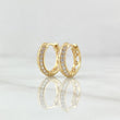 Candongas Doble Carril 2.1gr / 1.2cm / Circones Blancos Oro Amarillo 18K ©