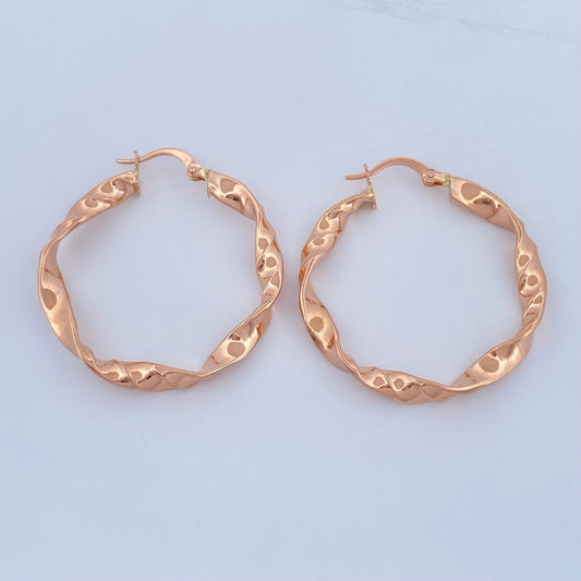 Candongas Tata 2.95gr / 1 1/2 in / Oro Rosa 18K &