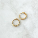 Hoop Earrings Track 1.85gr / 1.3cm / White Zircons 18K Yellow Gold *