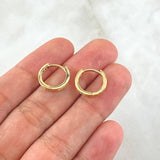 Candongas Doble Carril 1.85gr / 1.3cm / Circones Blancos Oro Amarillo 18K *
