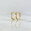 Candongas Carril 1.8gr / 1.3cm / Circones Blancos Oro Amarillo 18K