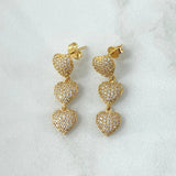 Topos Corazones 4.55gr / 3cm / Circones Blancos Oro Amarillo 18K ©