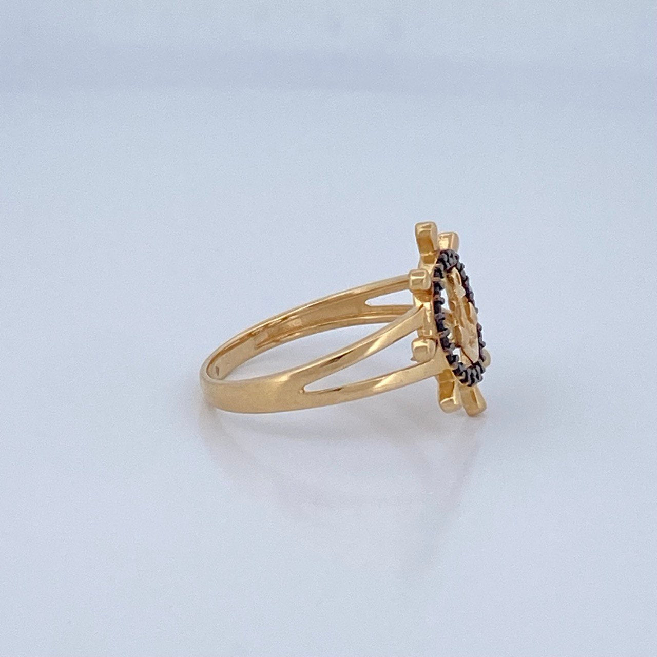 Steering Wheel Anchor Ring 2.75gr / Size 7 3/4 / 18K Gold &