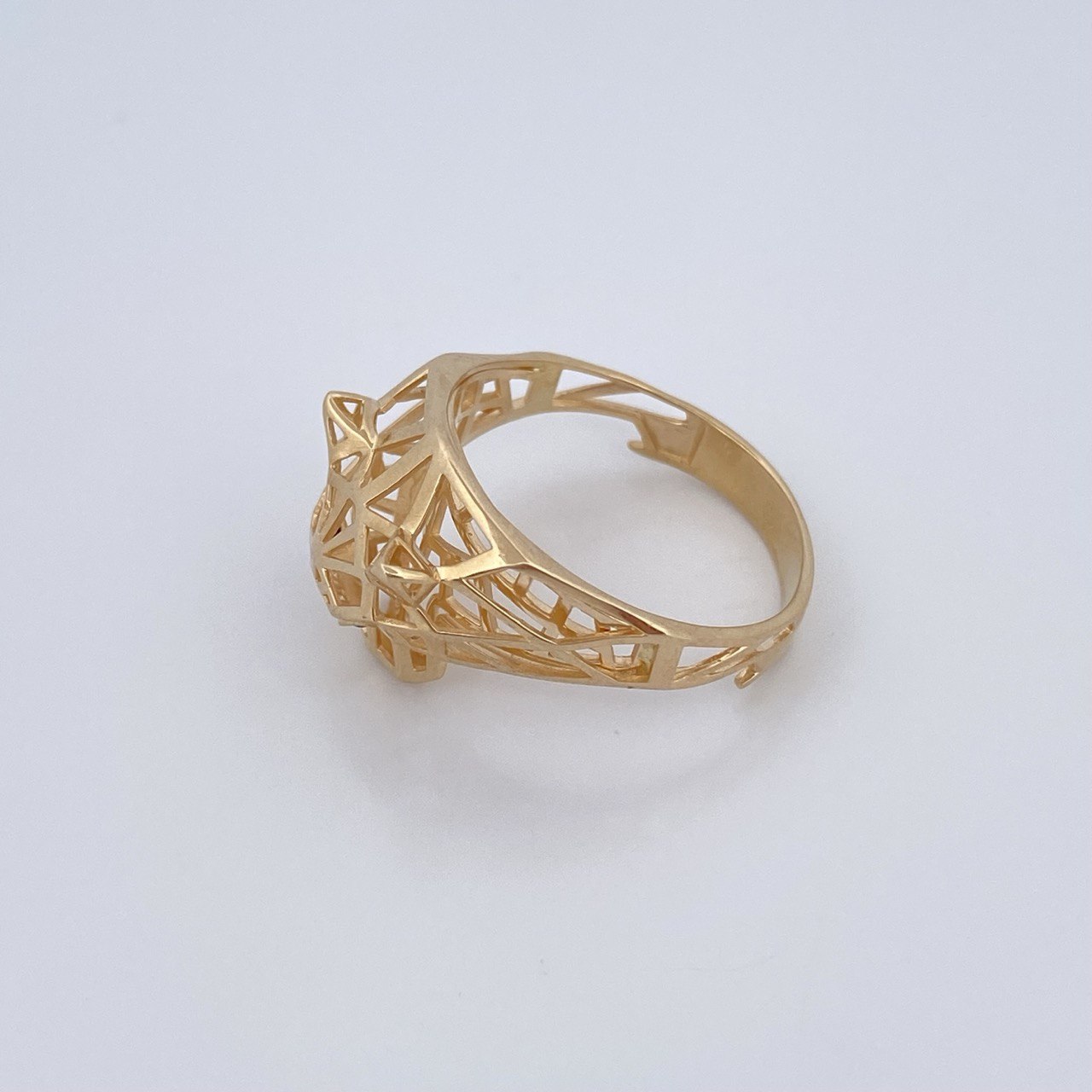 Filigree Panther Ring 3.85gr / Size 9 1/2 / 18K Gold &