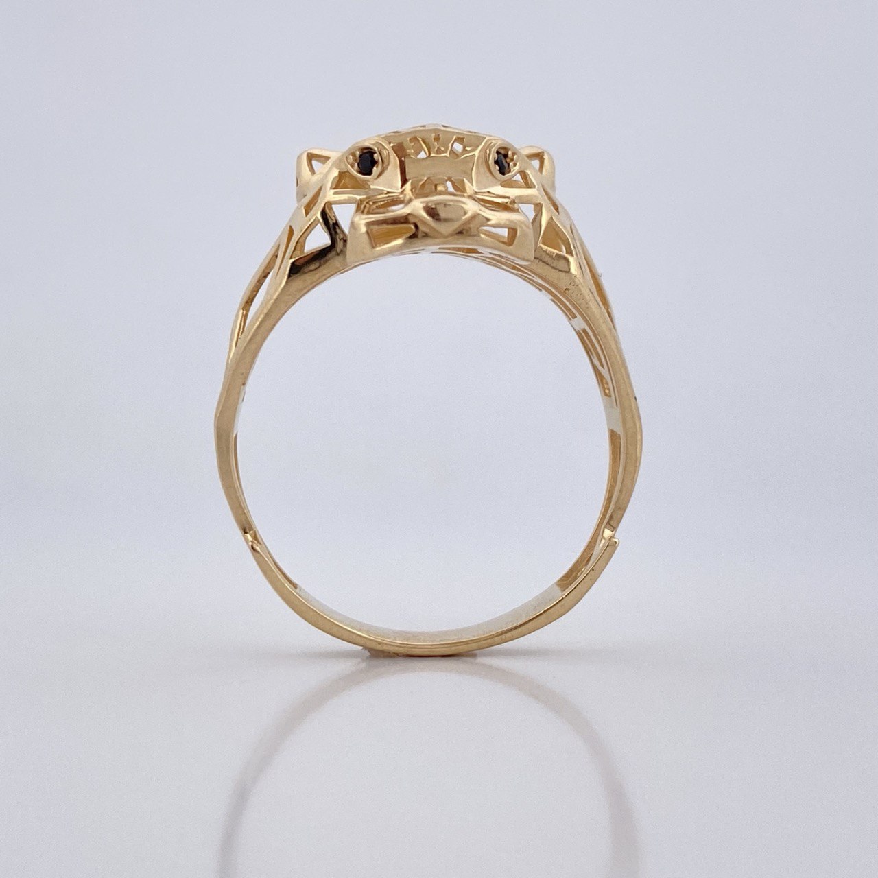 Filigree Panther Ring 3.85gr / Size 9 1/2 / 18K Gold &