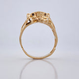 Filigree Panther Ring 3.85gr / Size 9 1/2 / 18K Gold &