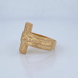 Christ Cross Ring 6.75gr / Size 12 1/2 / 18K Gold &