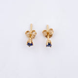 Topos Cuatro Garras 0.8gr / Zafiros 28 Pts Oro Amarillo 18K (Joya) &