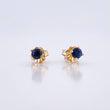 Topos Cuatro Garras 0.75gr / Zafiros 15 Pts Oro Amarillo 18K (Joya) &