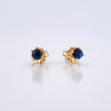 Topos Cuatro Garras 0.8gr / Zafiros 28 Pts Oro Amarillo 18K (Joya) &