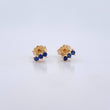 Stud Earrings Line 0.8gr / Sapphires 15 Pts 18K Yellow Gold (Jewel) &