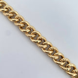 Bracelet Link 11.05gr / 20.8cm / 9.2mm Grooved Yellow Gold +3 18K &