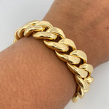 Cuban Links Bracelet 24.05gr / 20.8cm / 15.6mm Yellow Gold +3 18K &