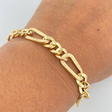Pulso Figaro 4.1gr / 19cm / 7.9mm Tribal Oro Amarillo +3 18K &